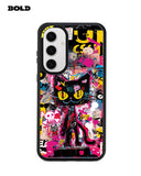 Black Comic Cat - Samsung S25 Plus