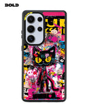 Black Comic Cat - Samsung S25 Ultra